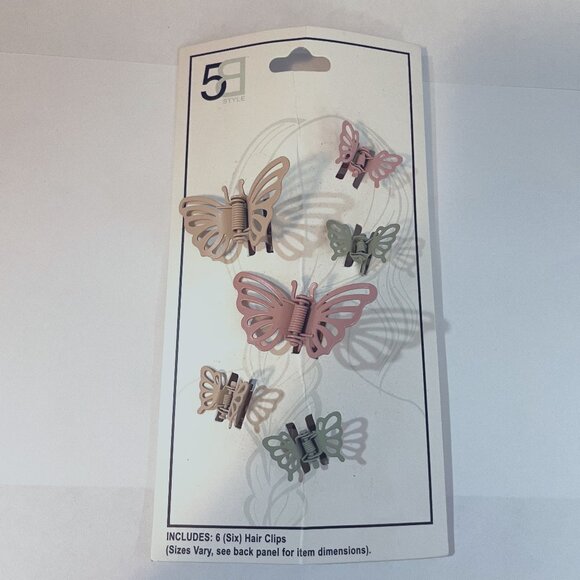 Butterfly Clips Accessories - Butterfly Clips - 6 Hair Clips - Metal - NEW - MUST BE BUNDLED, MARKED DOWN